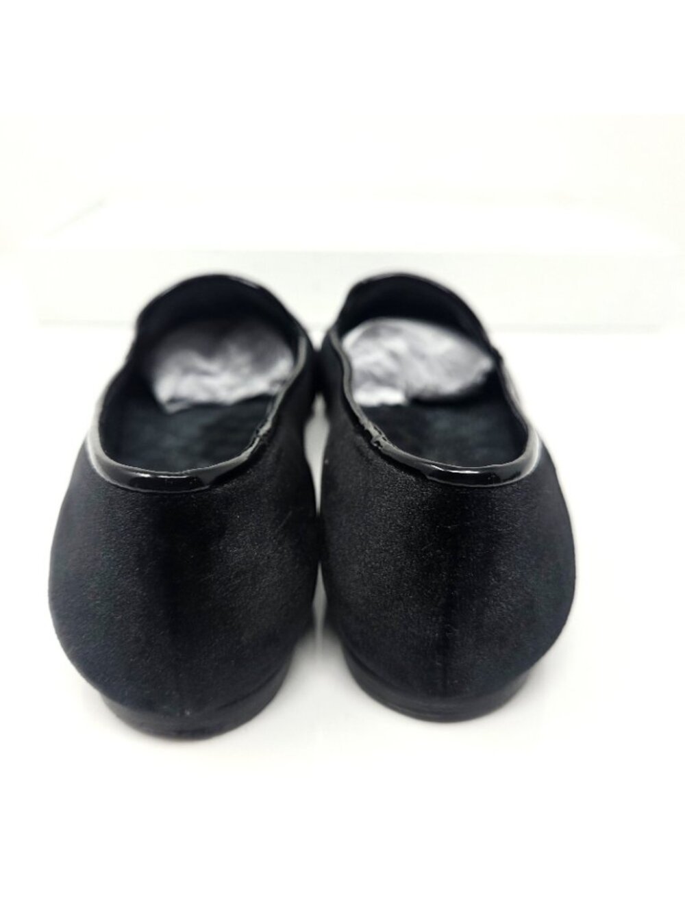TORY BURCH Easton Black Velvet Slipper Loafer Flats embroidered beetle logo 7 M - Picture 7 of 10